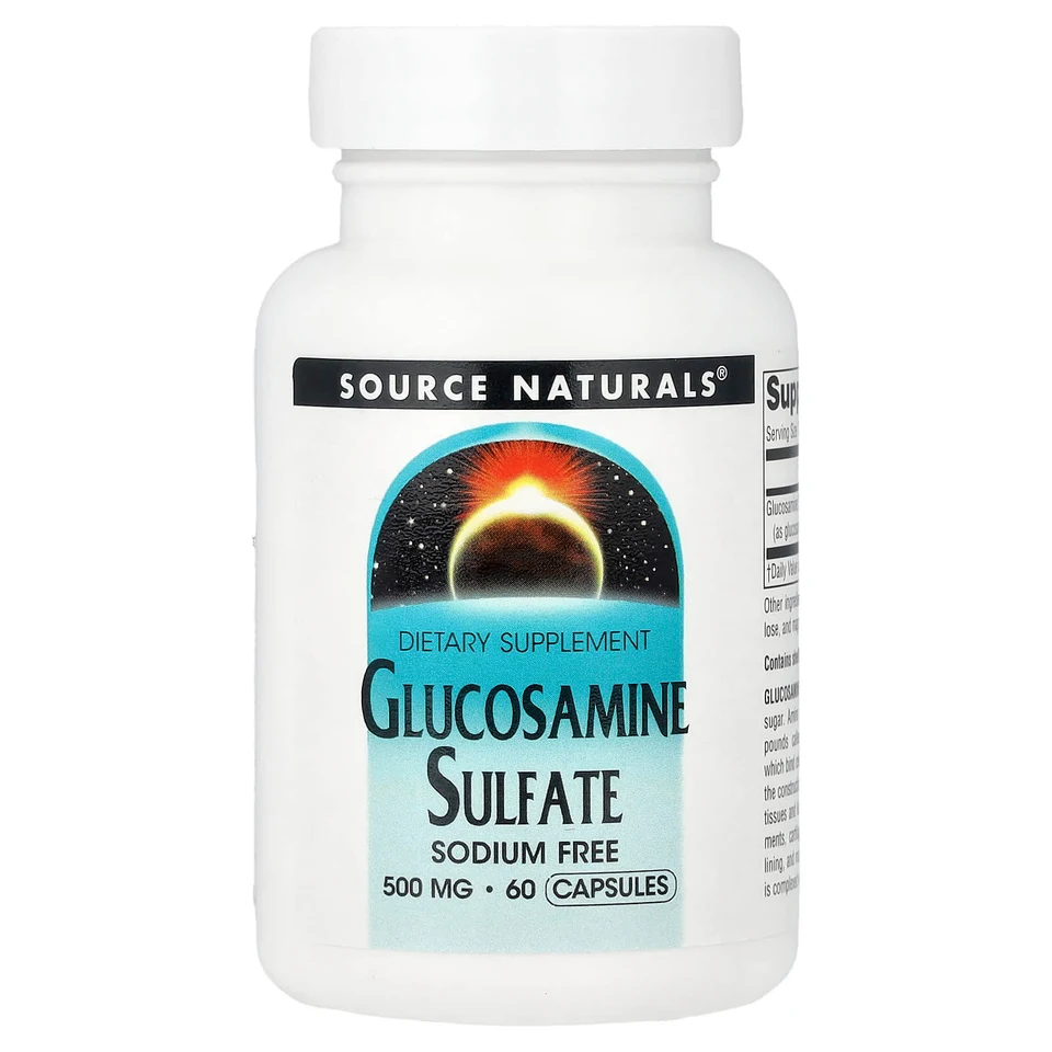 Глюкозамин Source Naturals Sulfate Sodium Free, 500 мг, 60 капсул