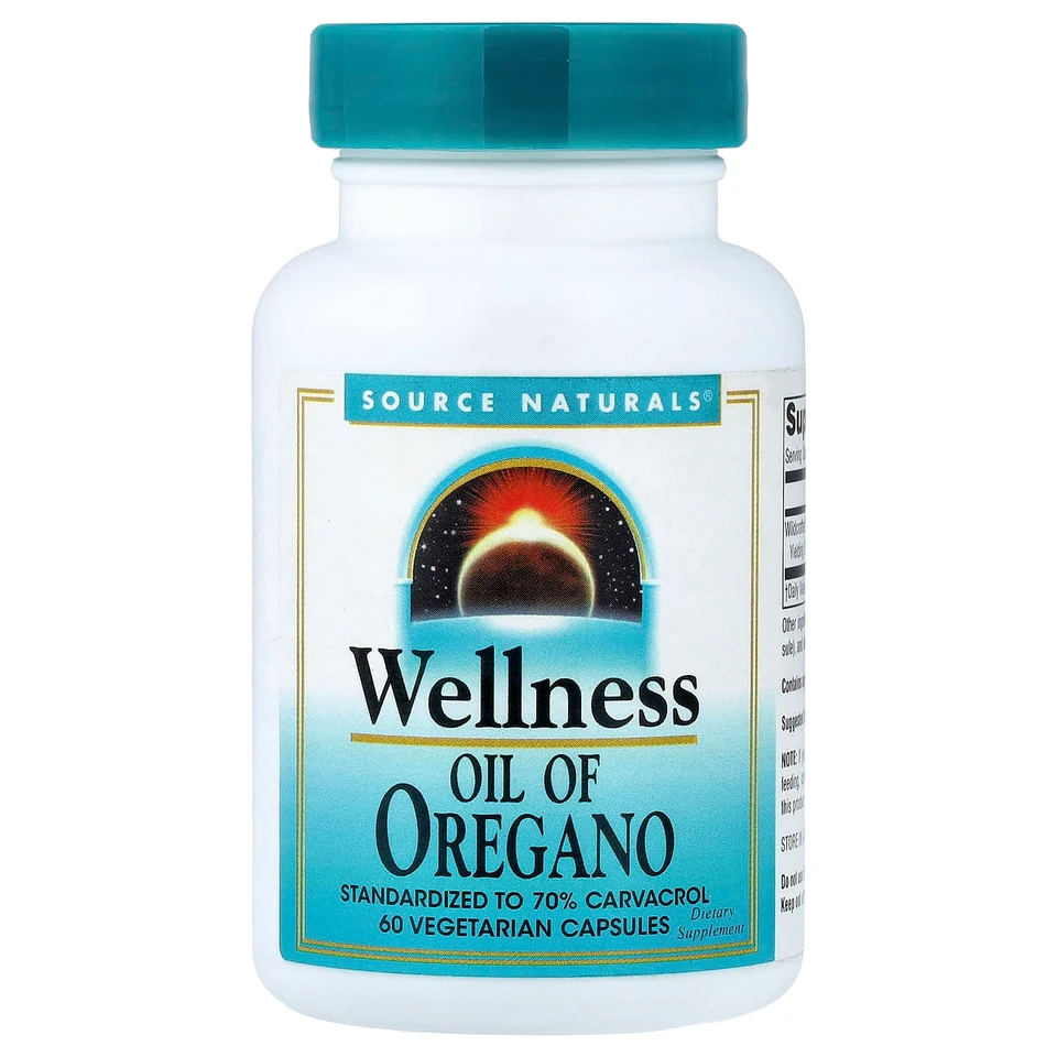 Орегано Source Naturals Wellness, 45 мг, 60 растительных капсул