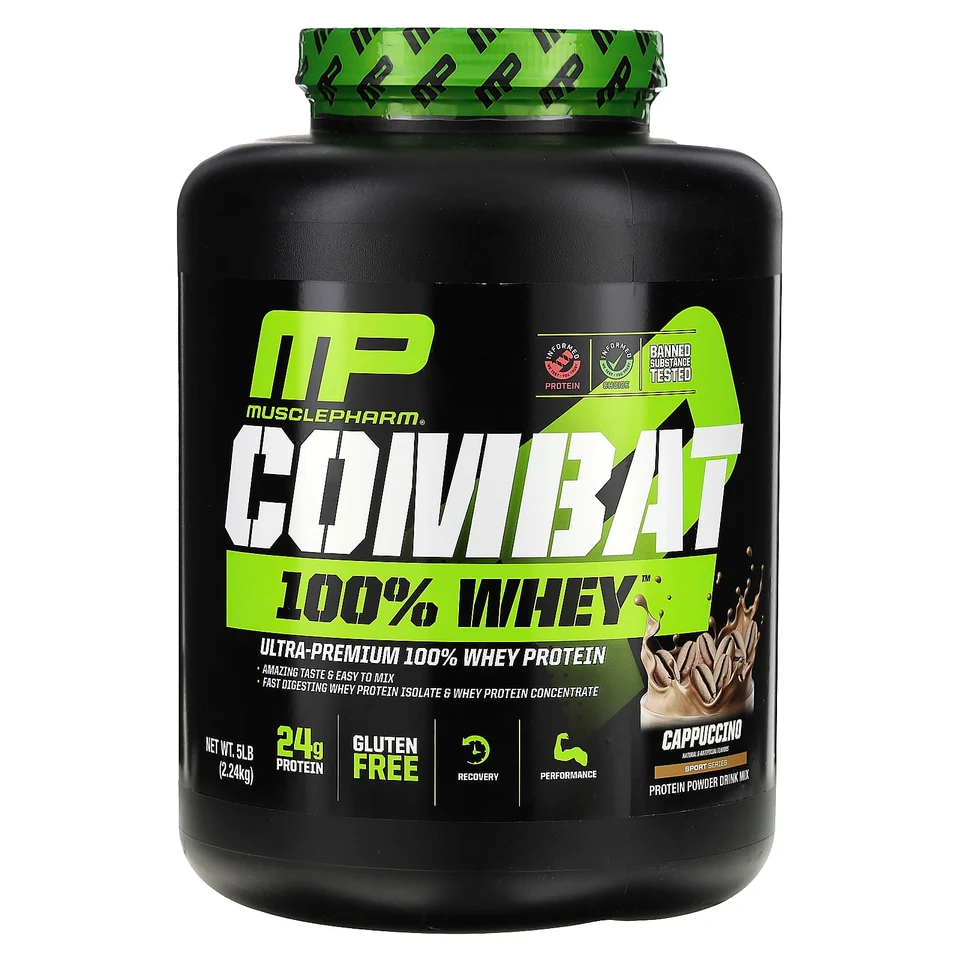 Сывороточный протеин MusclePharm Combat 100%, Cappuccino, 2.24 кг