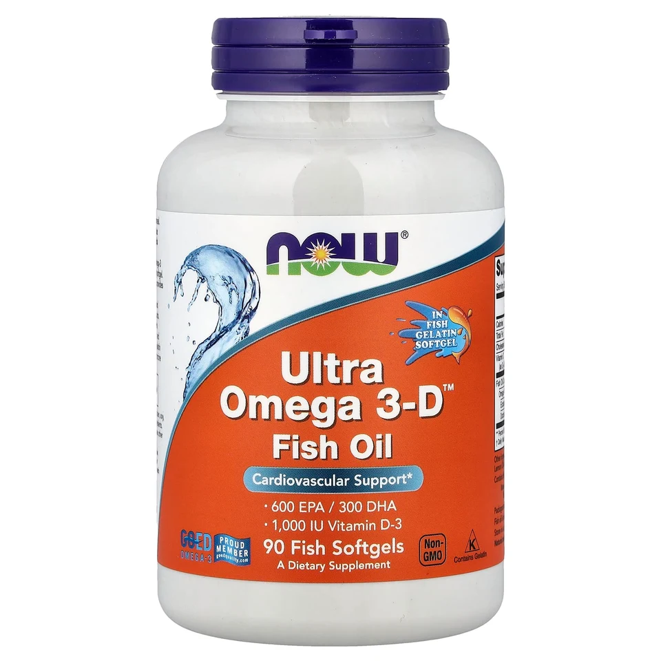 Рыбий жир NOW Foods Ultra Omega 3-D™ 90 Fish, мягкие капсулы