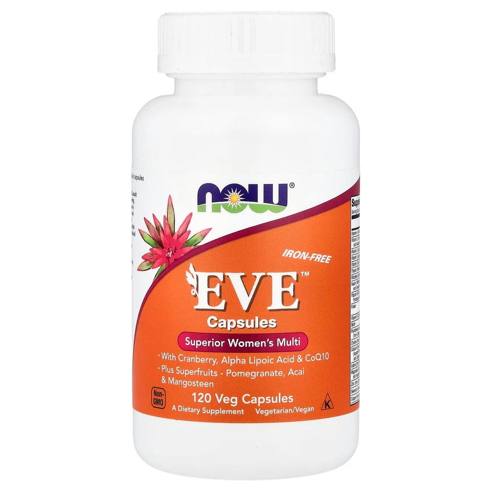 Женские мультивитамины NOW Foods Eve™ Iron-Free, 120 растительных капсул