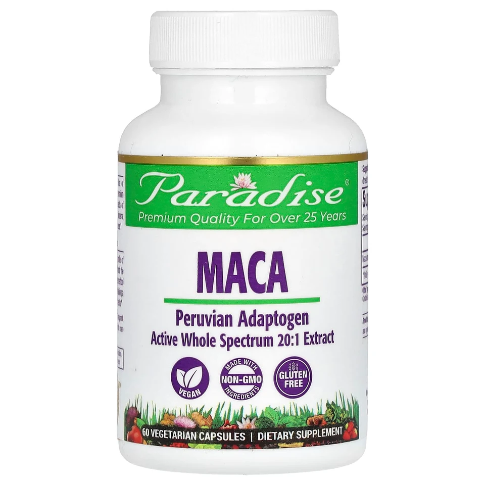 Мака Paradise Herbs, 250 мг, 60 растительных капсул