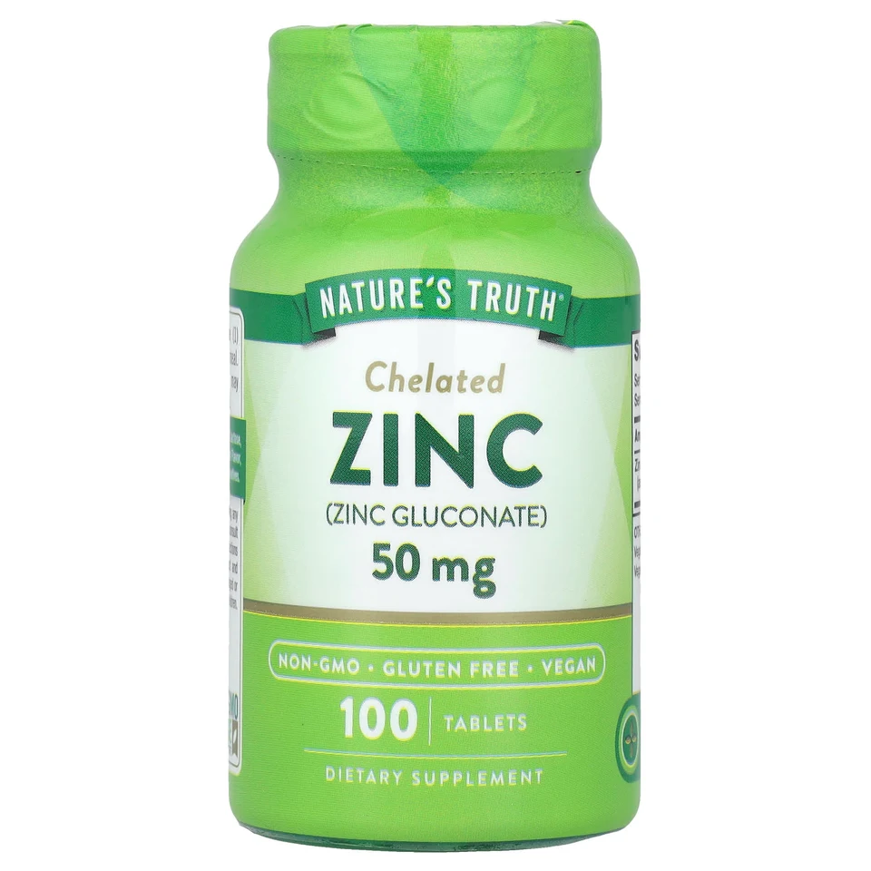 Цинк Nature's Truth, Chelated, 50 мг, 100 таблеток