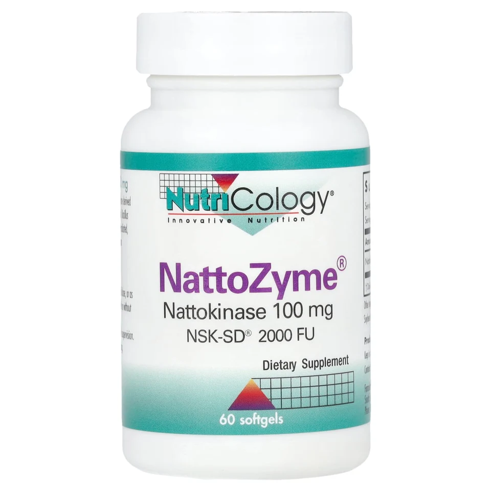 Наттокиназа Nutricology NattoZyme®, 100 мг, 60 мягких капсул