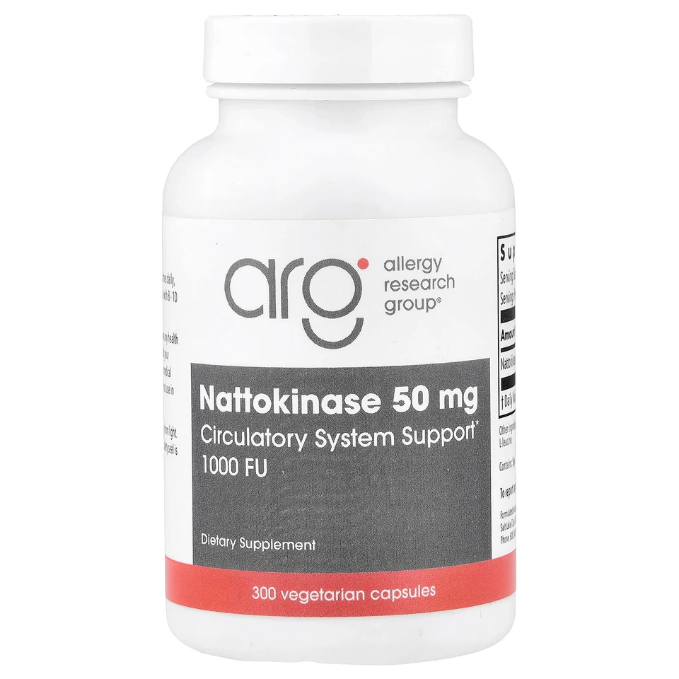 Наттокиназа Allergy Research Group, 50 мг, 300 растительных капсул