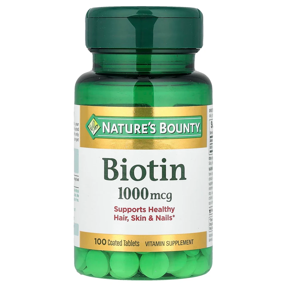 Биотин Nature's Bounty 100 Coated Tablets, 1000 мкг, таблетки