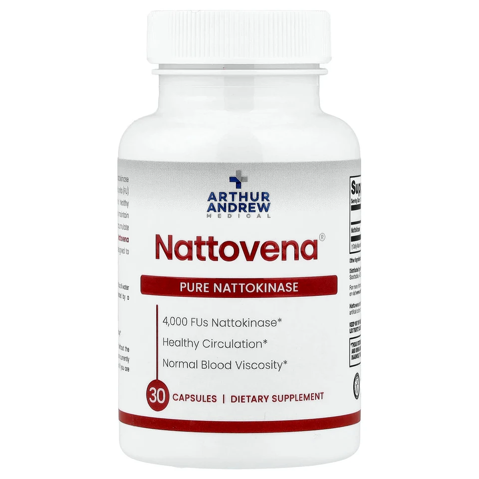Наттокиназа Arthur Andrew Medical Nattovena® Pure 4,000 FUs, 30 капсул