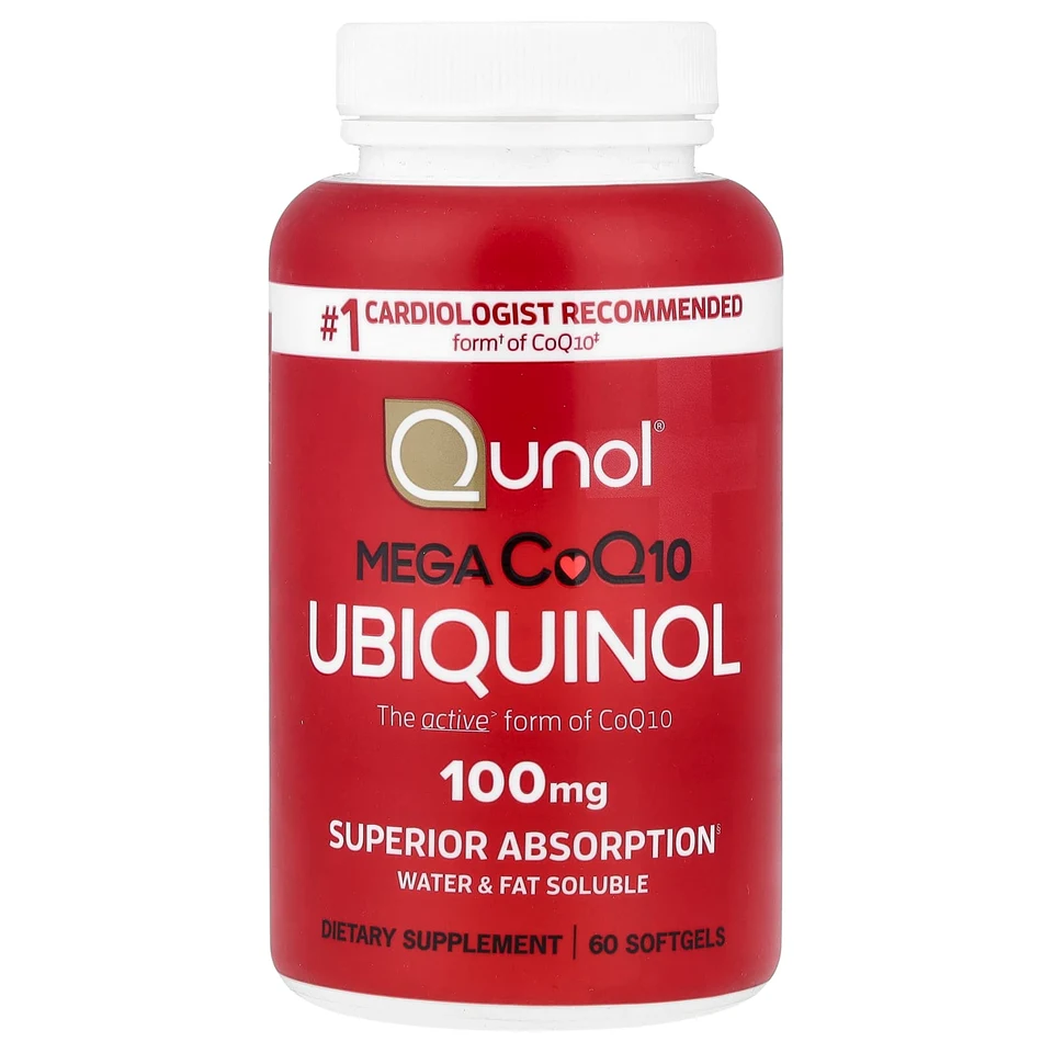 Коэнзим Q10 убихинол Qunol, 100 мг, 60 мягких капсул