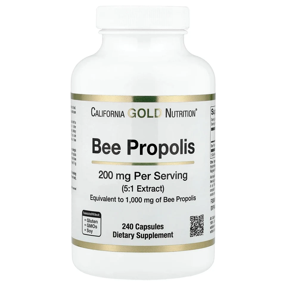 Прополис California Gold Nutrition Bee, 1000 мг, 240 капсул