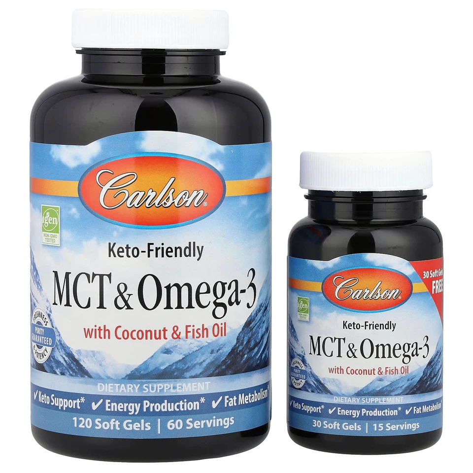 Омега-3 Carlson MCT & 150 Free, мягкие капсулы