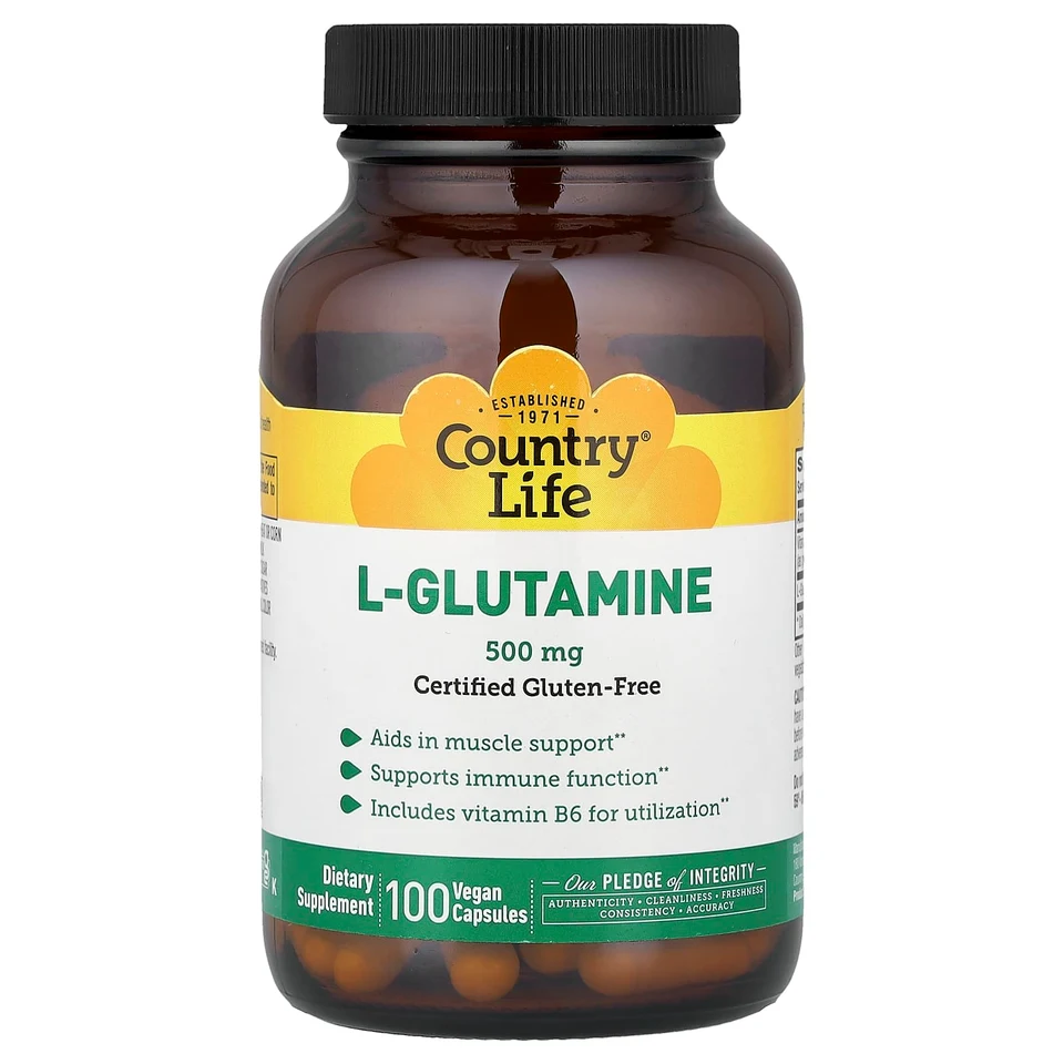 L-глютамин Country Life L-Glutamine 100 Vegan Caps