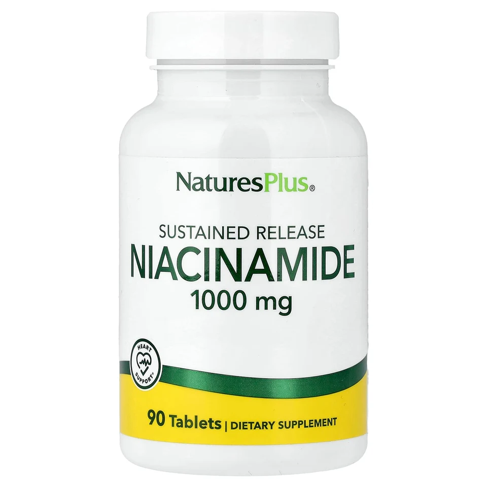 Ниацинамид NaturesPlus Sustained Release, 1000 мг, 90 таблеток