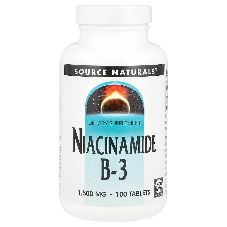 Ниацинамид Source Naturals, 1500 мг, 100 таблеток