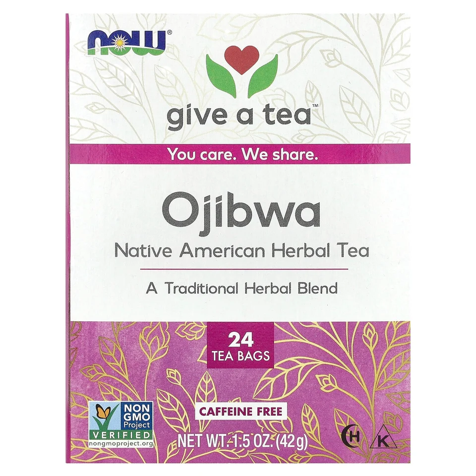 Чай NOW Foods Ojibwa Caffeine Free, 24 чайных пакетика, 42 г, чайные пакетики