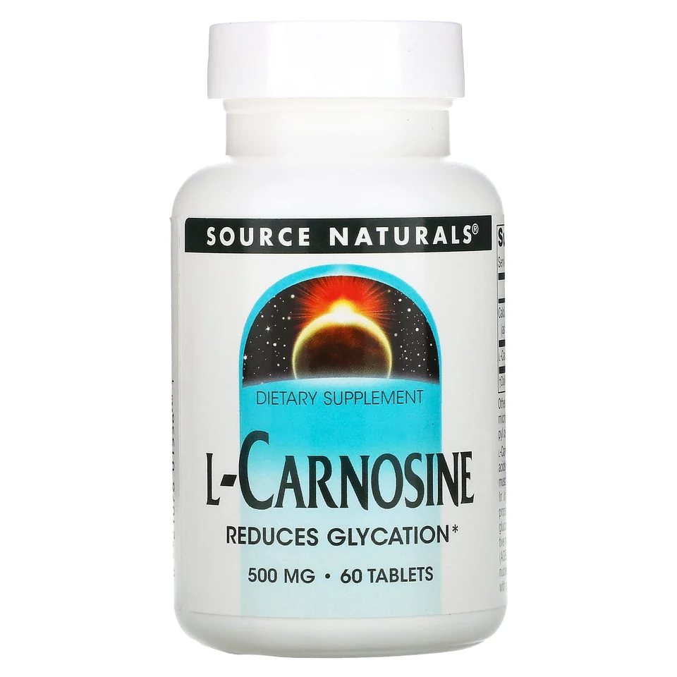 L-карнозин Source Naturals L-Carnosine, 500 мг, 60 таблеток