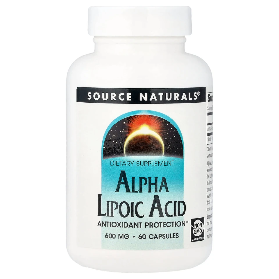 Альфа-липоевая кислота Source Naturals, 600 мг, 60 капсул