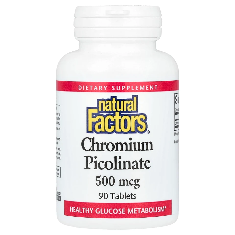Хром пиколинат Natural Factors, 500 мкг, 90 таблеток