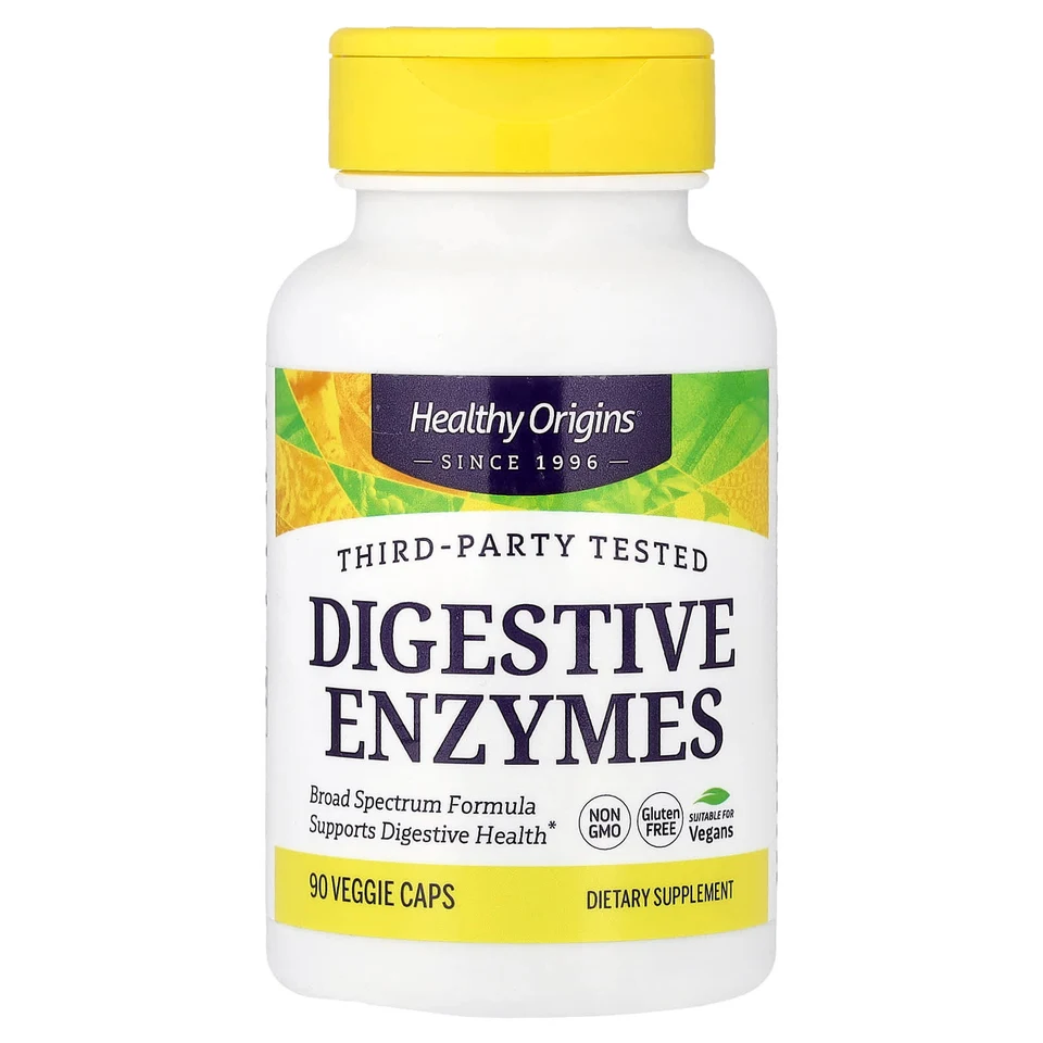 Пищеварительные ферменты Healthy Origins, 90 растительных капсул