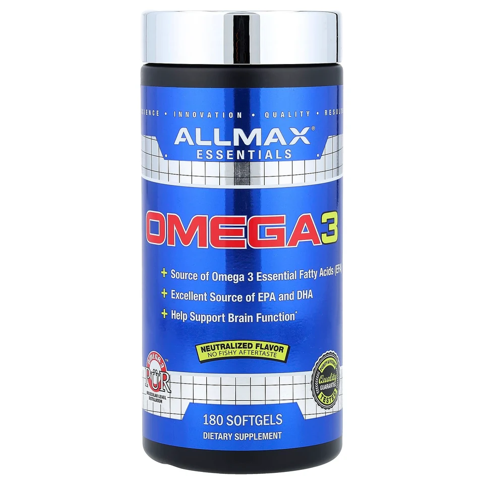Омега-3 ALLMAX Essentials, 180 мягких капсул