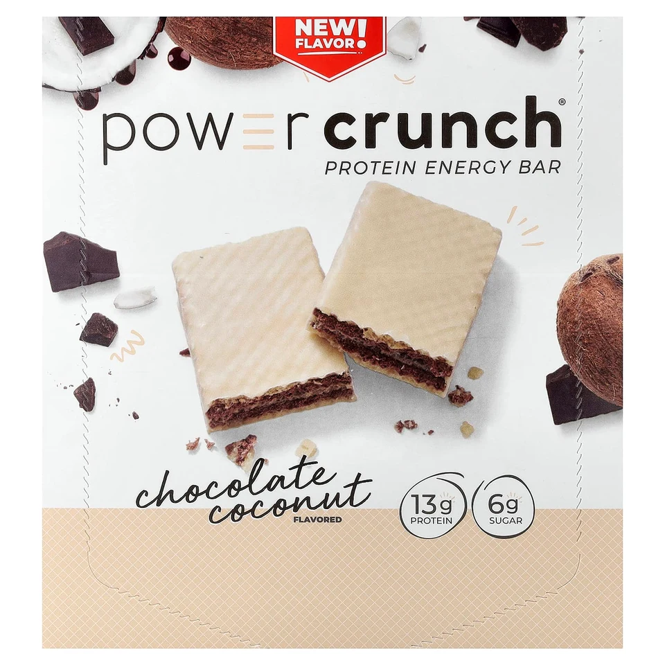 Шоколад BNRG Power Crunch® Protein Energy Bar, Chocolate Coconut, 40 г, 12 шт., батончик