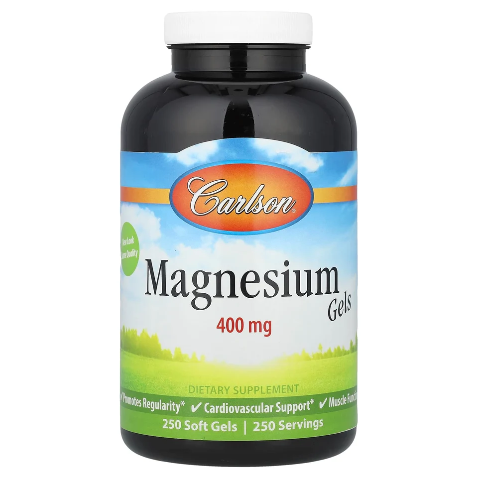 Магний Carlson Gels, 400 мг, 250 мягких капсул