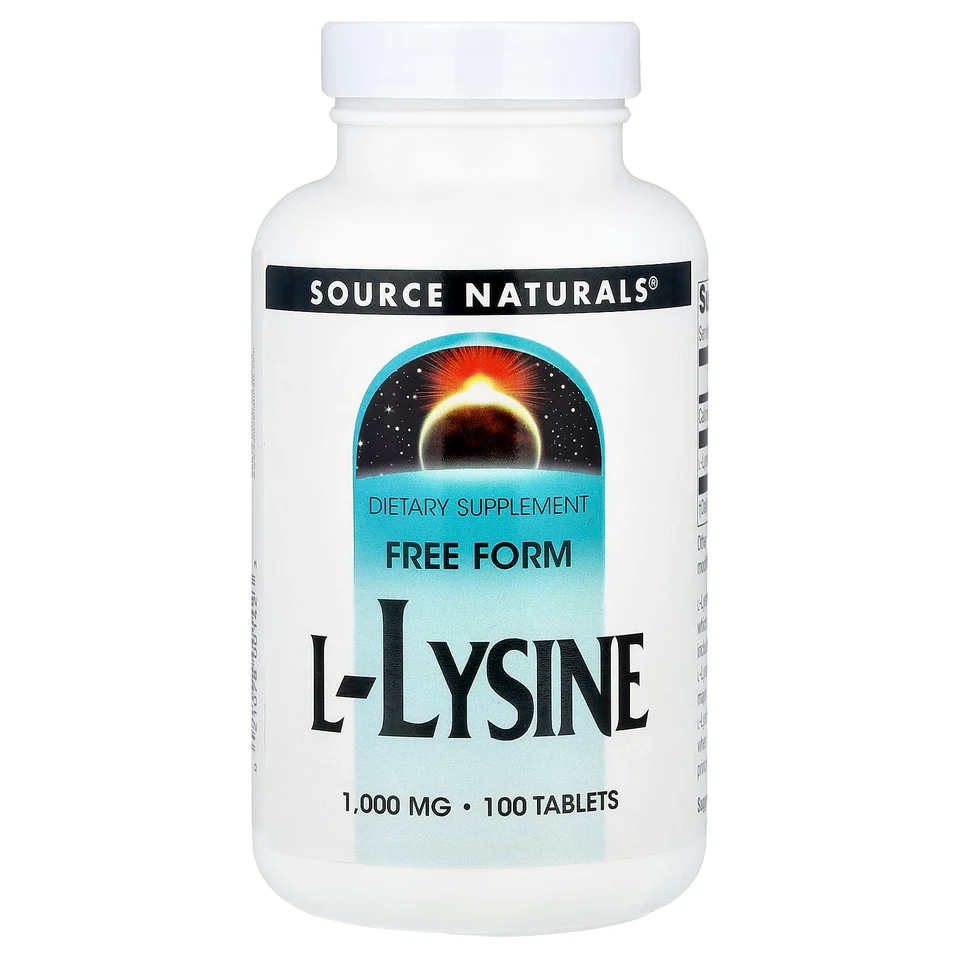 L-лизин Source Naturals L-Lysine, 1000 мг, 100 таблеток