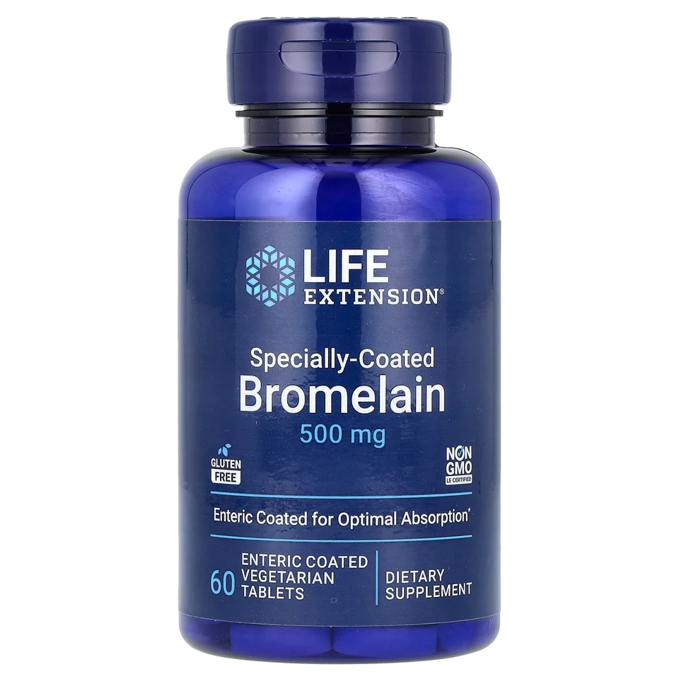 Бромелайн Life Extension Specially-Coated 60 Vegetarian Tablets, таблетки