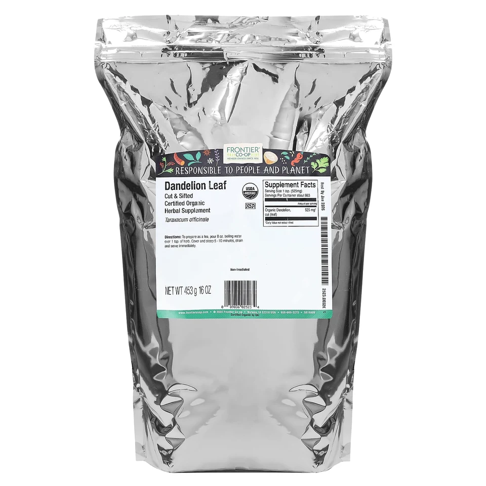 Лист одуванчика Frontier Co-op Organic Cut & Sifted, 453 г