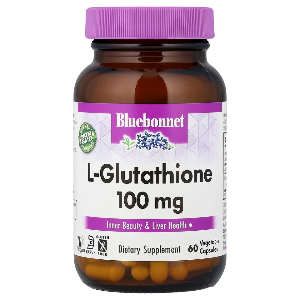 Глутатион Bluebonnet Nutrition L-, 100 мг, 60 растительных капсул