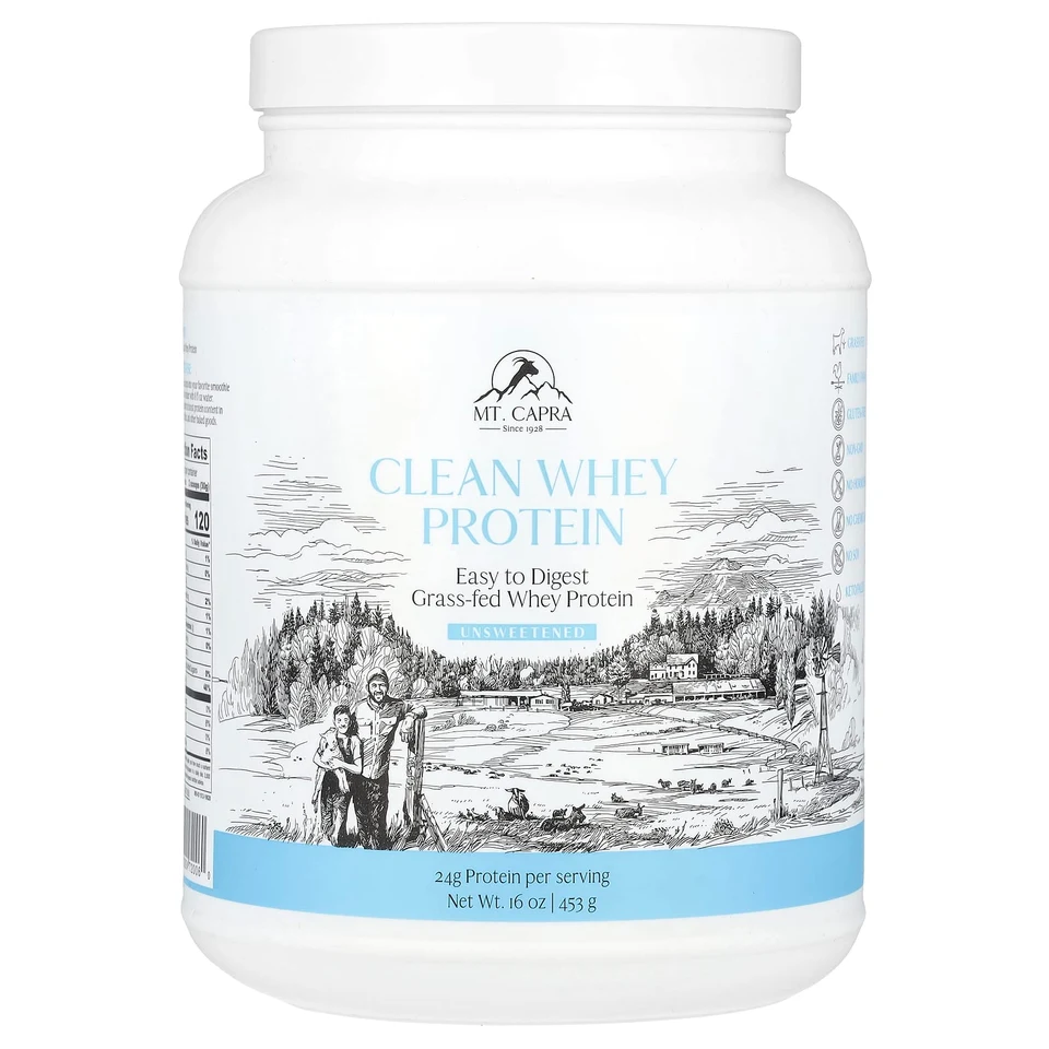 Сывороточный протеин Mt. Capra Clean Unsweetened, 453 г