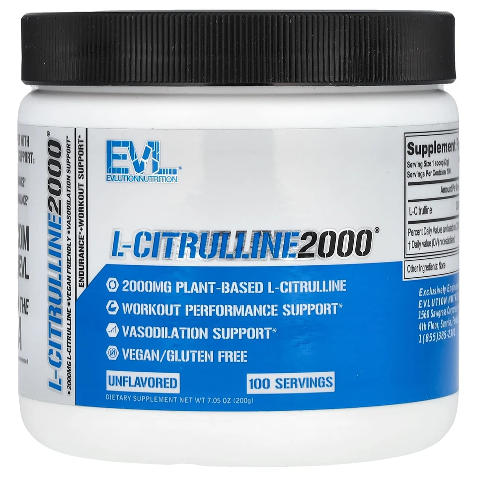 L-цитруллин EVLution Nutrition L-Citrulline 2000, без вкуса, 200 г