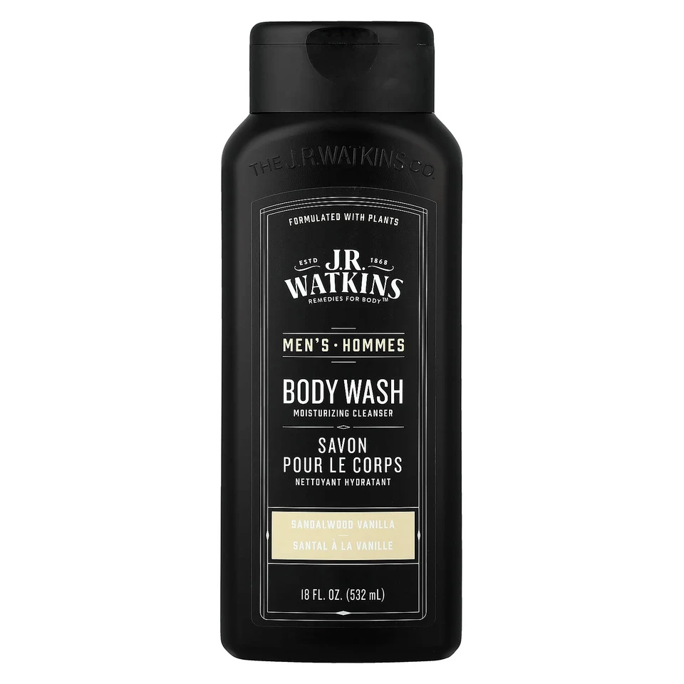 Гель для душа J R Watkins Men's, аромат «Sandalwood Vanilla», 532 мл