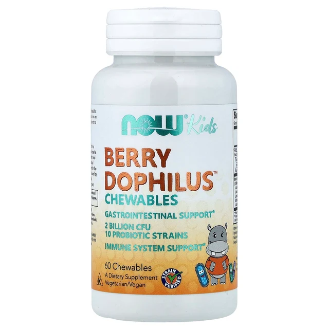 Пробиотик NOW Foods Berry™, 60 жевательных таблеток