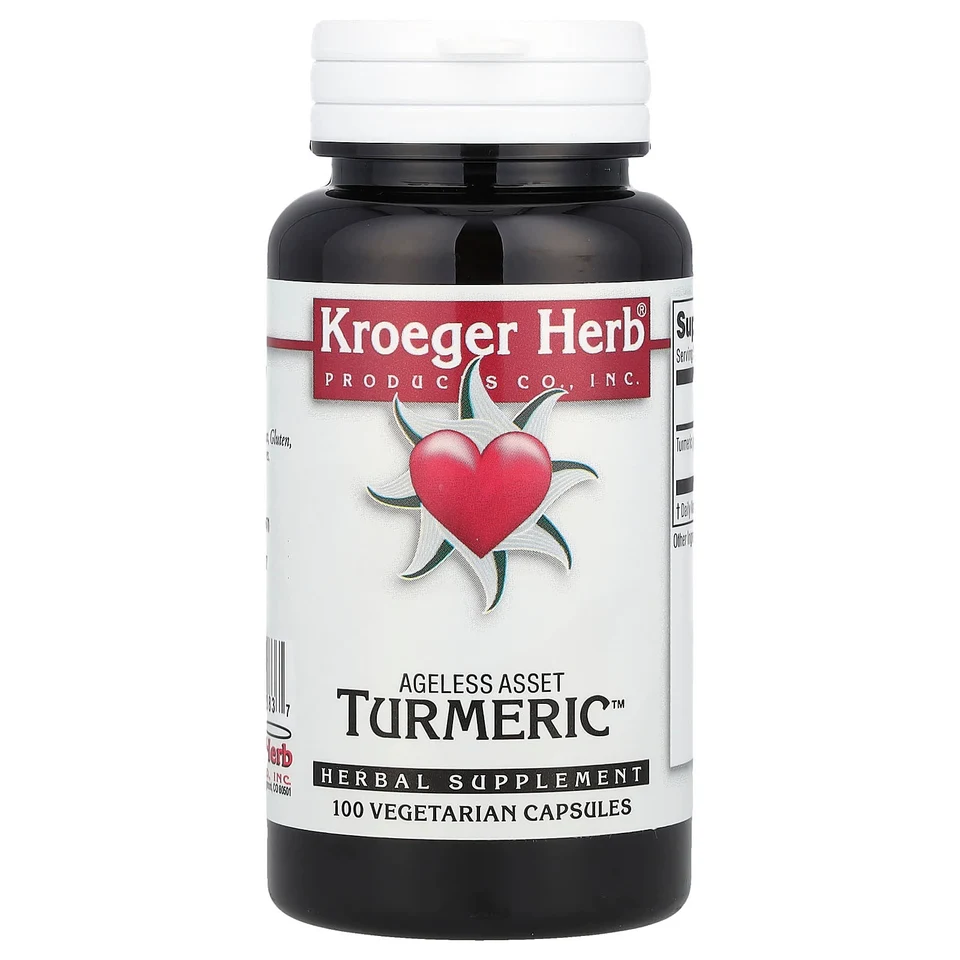 Куркума Kroeger Herb Co Ageless Asset™, 450 мг, 100 растительных капсул