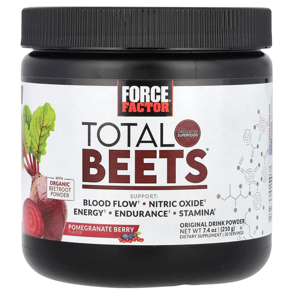 Гранат Force Factor Total Beets® Original Drink Powder, Pomegranate Berry, 210 г, порошок