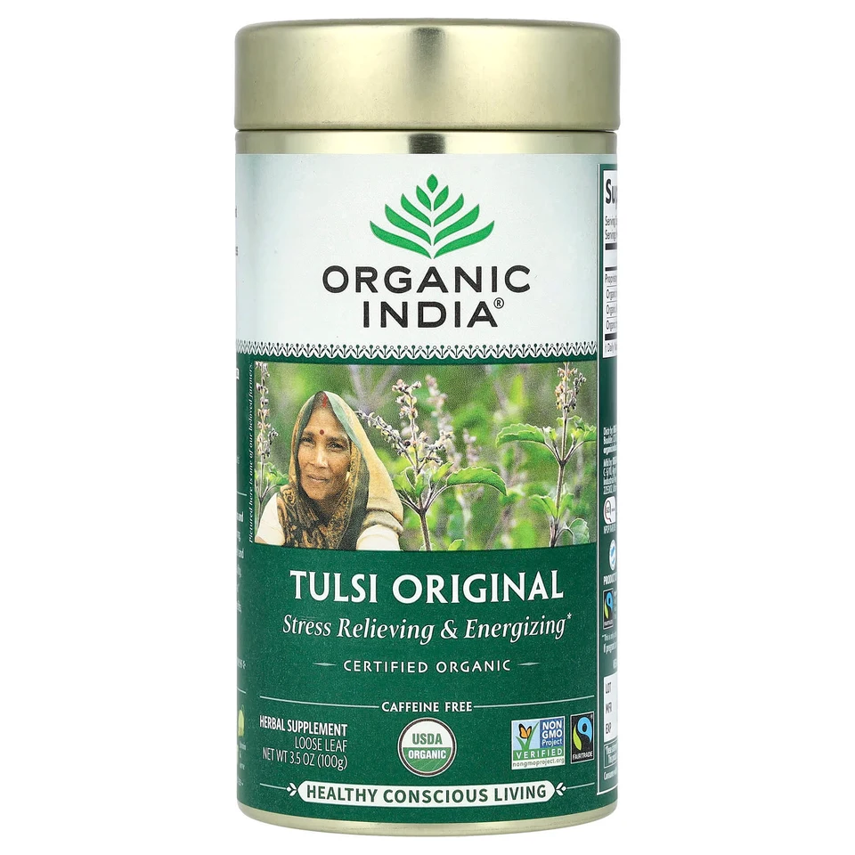 Чай Organic India Tulsi Original Loose Leaf Caffeine Free, 100 г