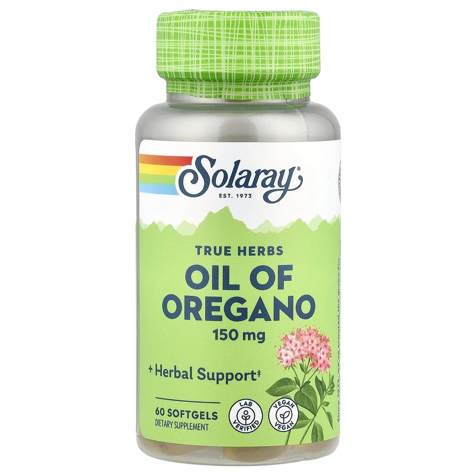 Орегано Solaray True Herbs, 150 мг, 60 мягких капсул