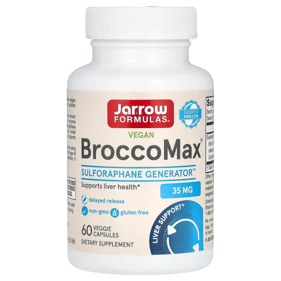 Сульфорафан / брокколи BroccoMax Jarrow Formulas Vegan, 17.50 мг, 60 растительных капсул