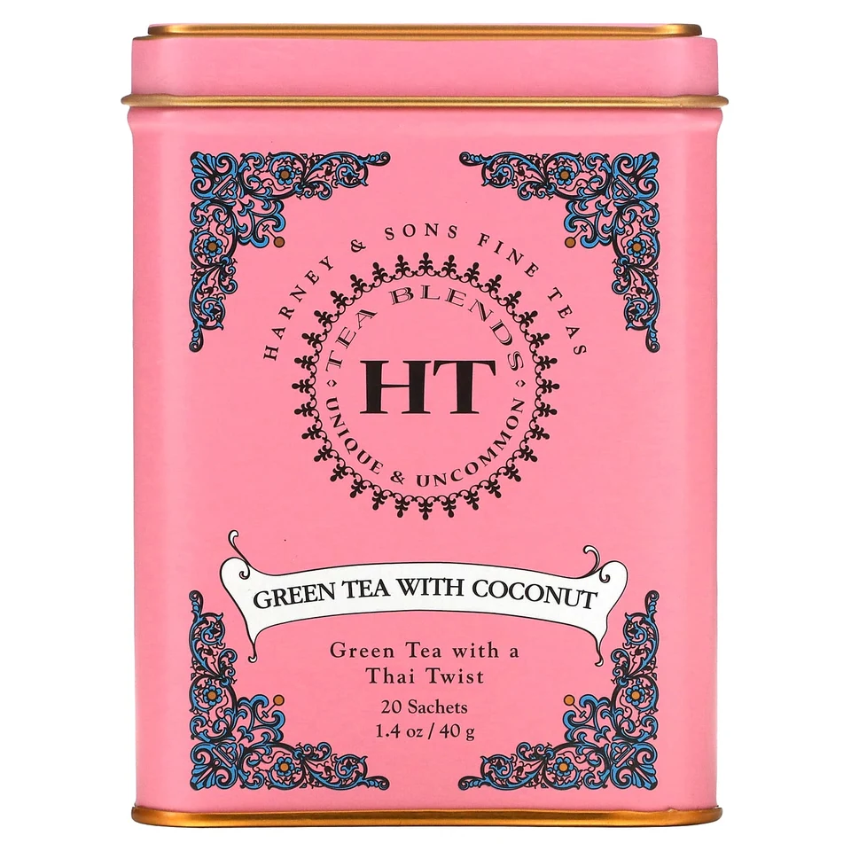 Чай Harney & Sons HT Blends Green with Coconut, 20 чайных пакетиков, 40 г