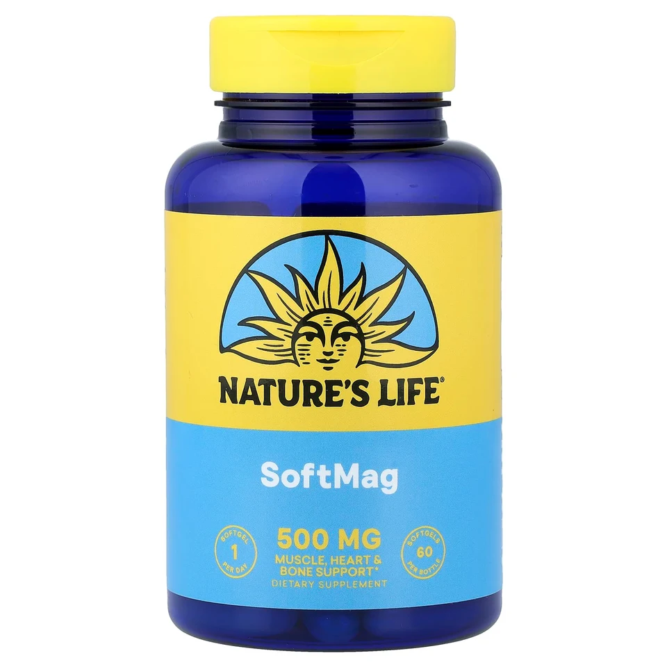 Магний Nature's Life, 500 мг, 60 мягких капсул