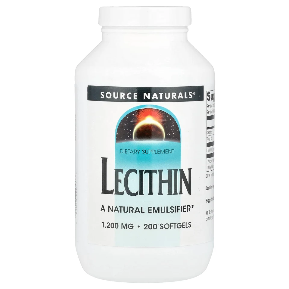 Лецитин Source Naturals, 1200 мг, 200 мягких капсул