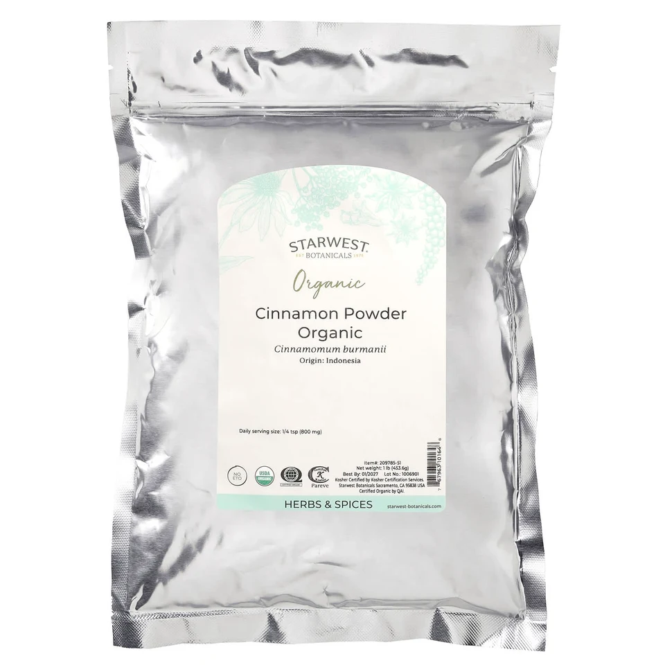 Молотая корица Starwest Botanicals, Organic Cinnamon Powder, 453.6 г, порошок