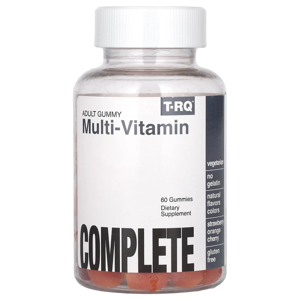 Мультивитамины T-RQ Adult Gummy Complete, Strawberry Orange Cherry, 60 жевательных пастилок
