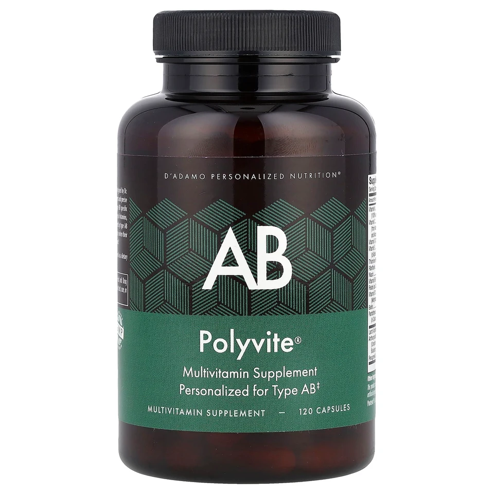 Мультивитамины D'adamo Polyvite® AB Supplement, 120 капсул