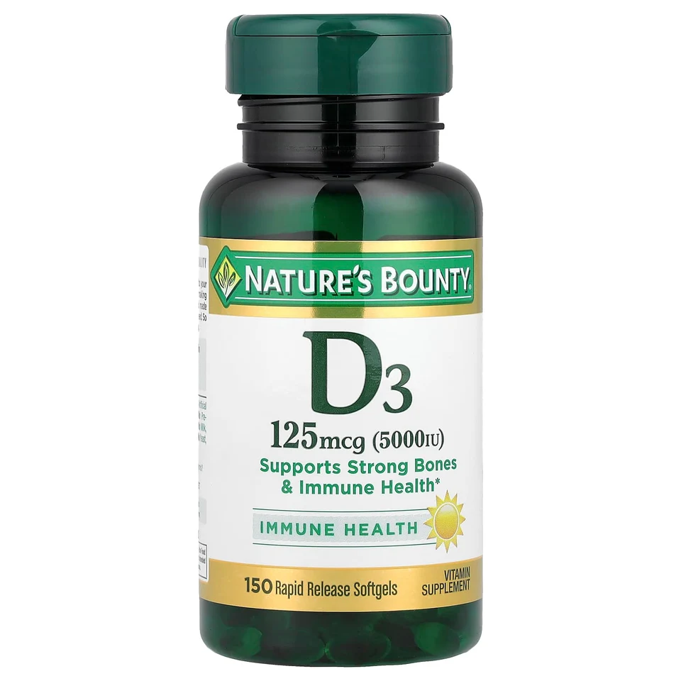Витамин D3 Nature's Bounty 150 Rapid Release, 125 мкг (5000 МЕ), мягкие капсулы