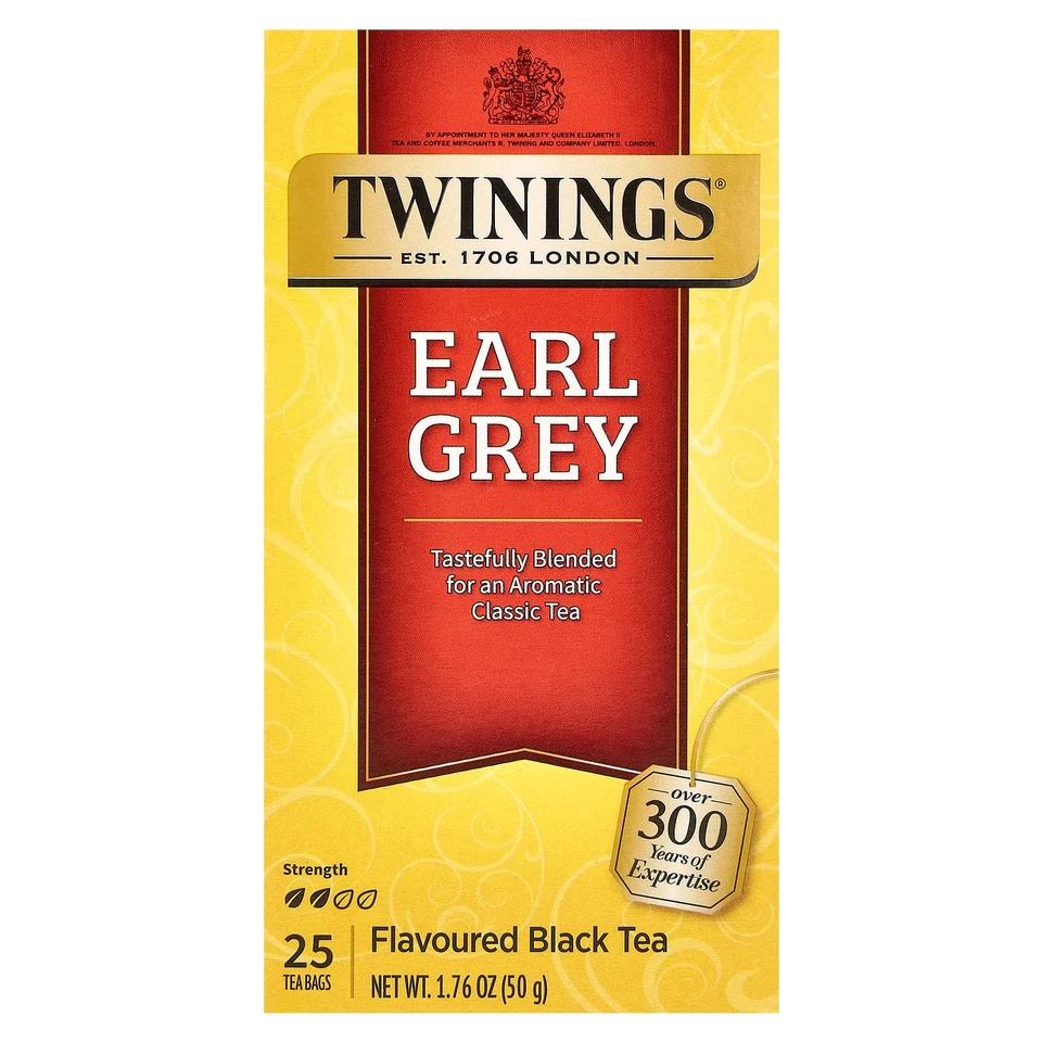 Чай Twinings Flavored Black Earl Grey, 25 чайных пакетиков, 50 г, чайные пакетики