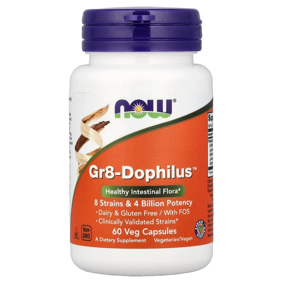 Пробиотик NOW Foods Gr8-™, 60 растительных капсул