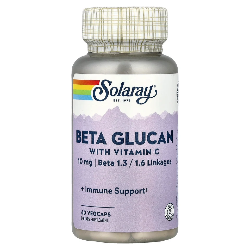 Витамин C Solaray Beta Glucan, 60 растительных капсул