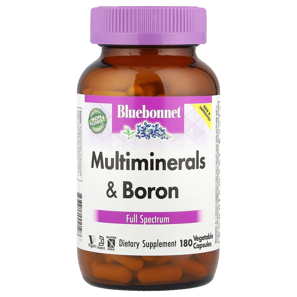 Бор Bluebonnet Nutrition Multiminerals &, 180 растительных капсул