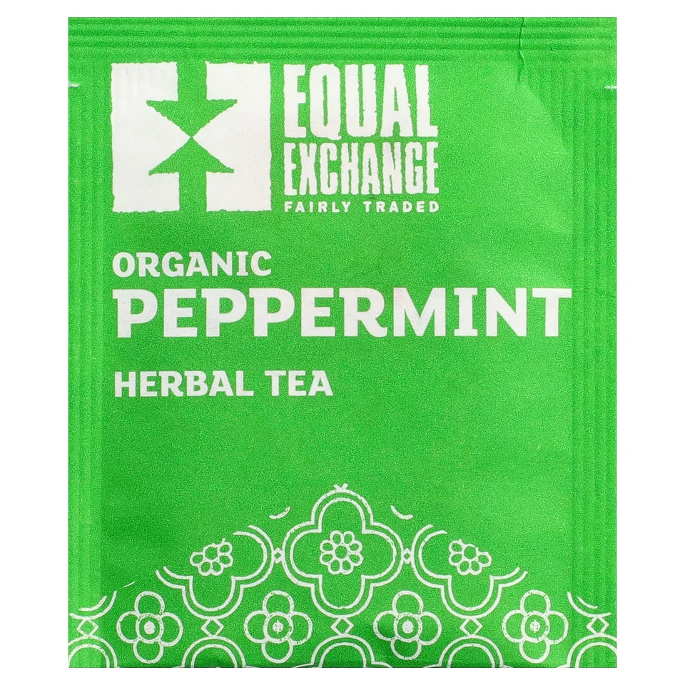 Травяной чай Equal Exchange Organic Peppermint 20 Tea Bags, без кофеина, 28 г, чайные пакетики